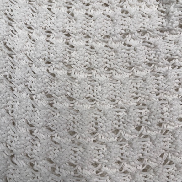 Haven Well Within Open Stitch Cardigan Sweater White Knit Beachy Boho Office - Picture 5 of 12